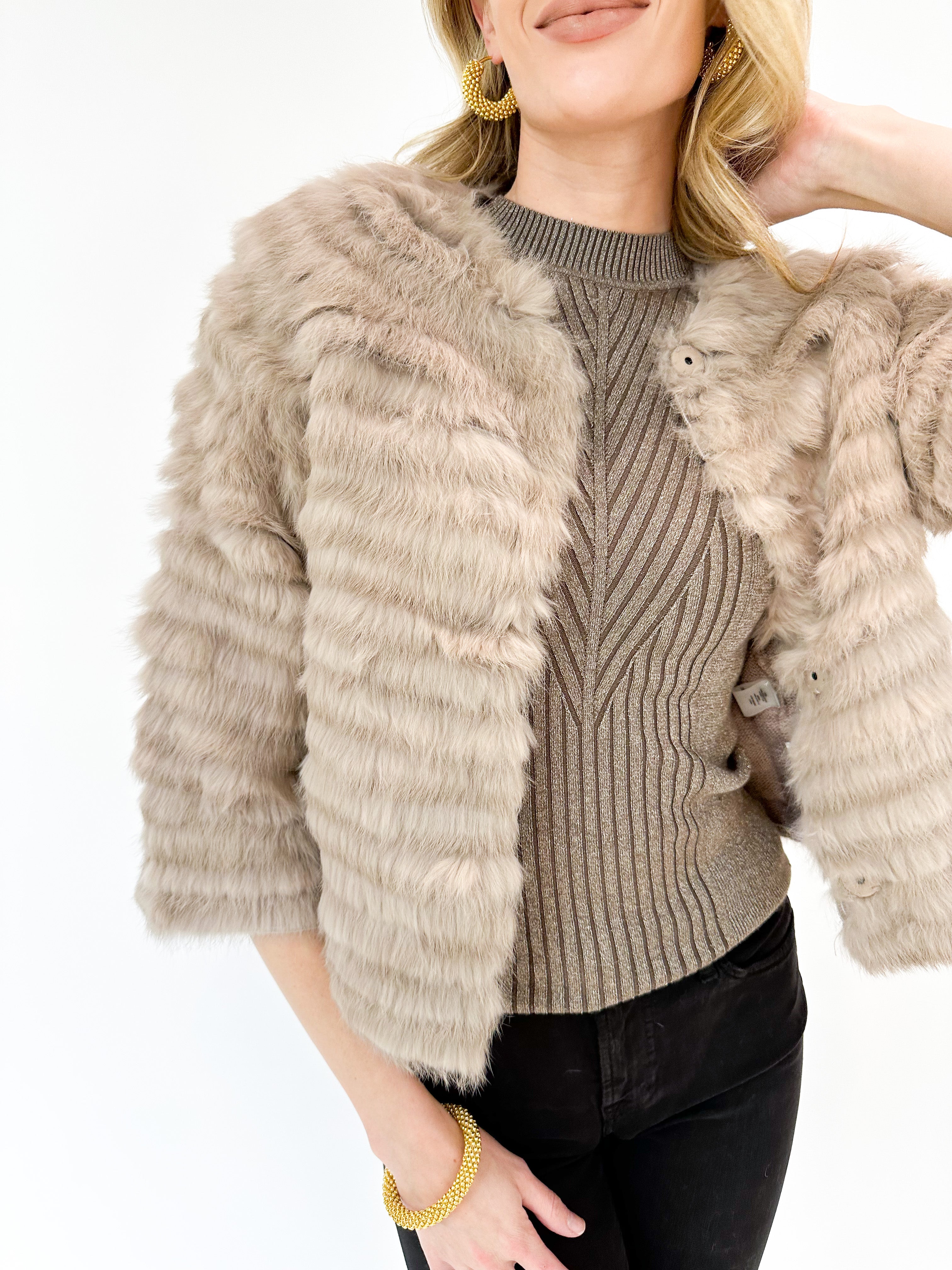 Cream faux clearance fur bolero