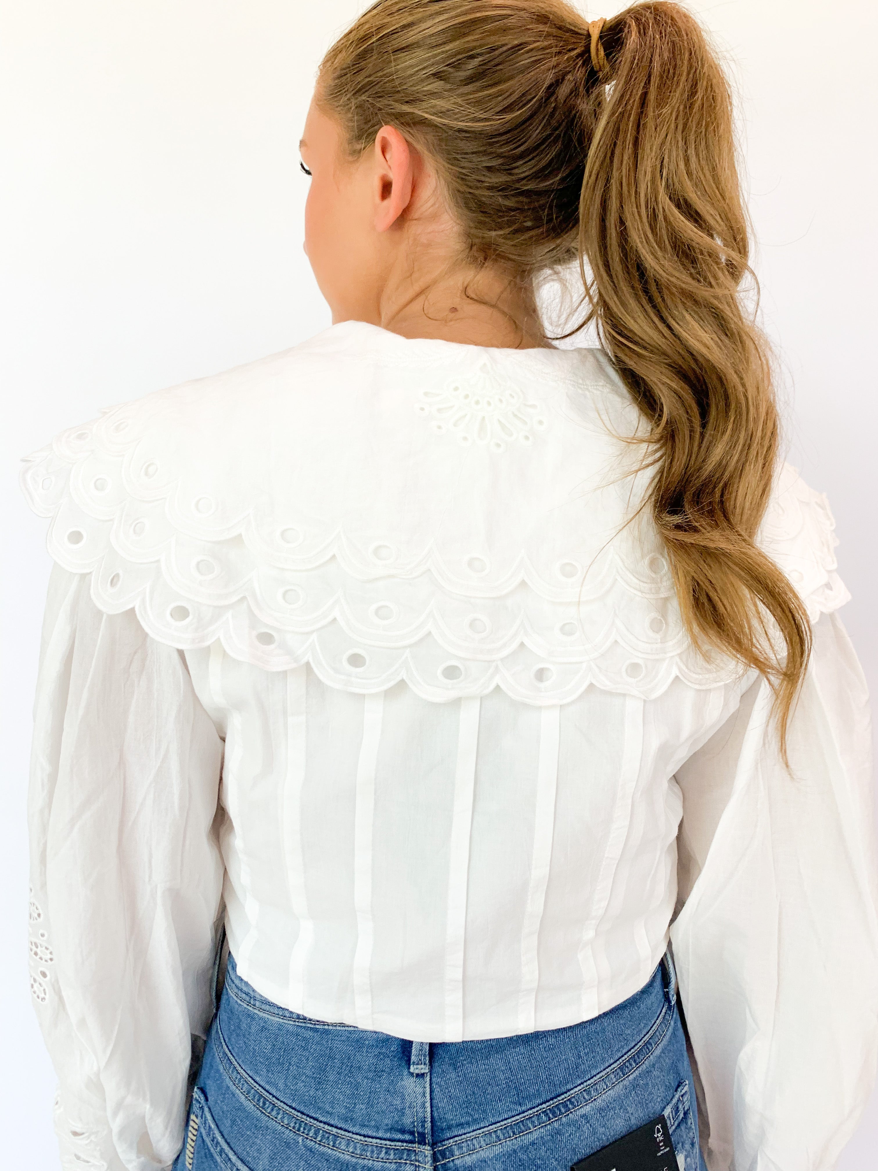 Off White Richelieu Big Collar Blouse