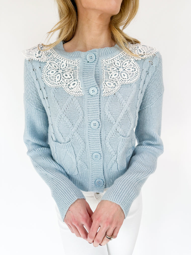 Light blue sale lace cardigan