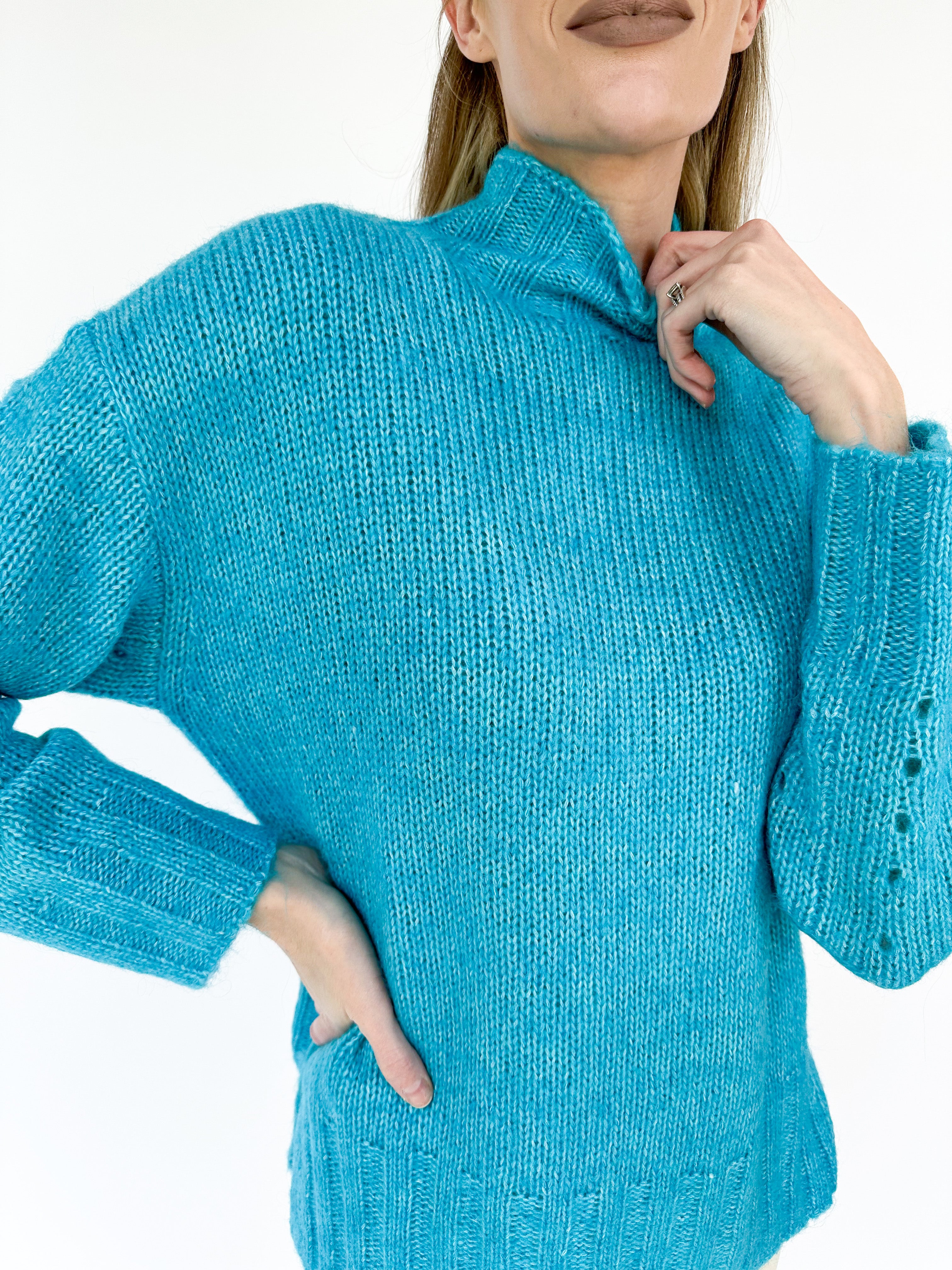 Ribbed High Neck Sweater