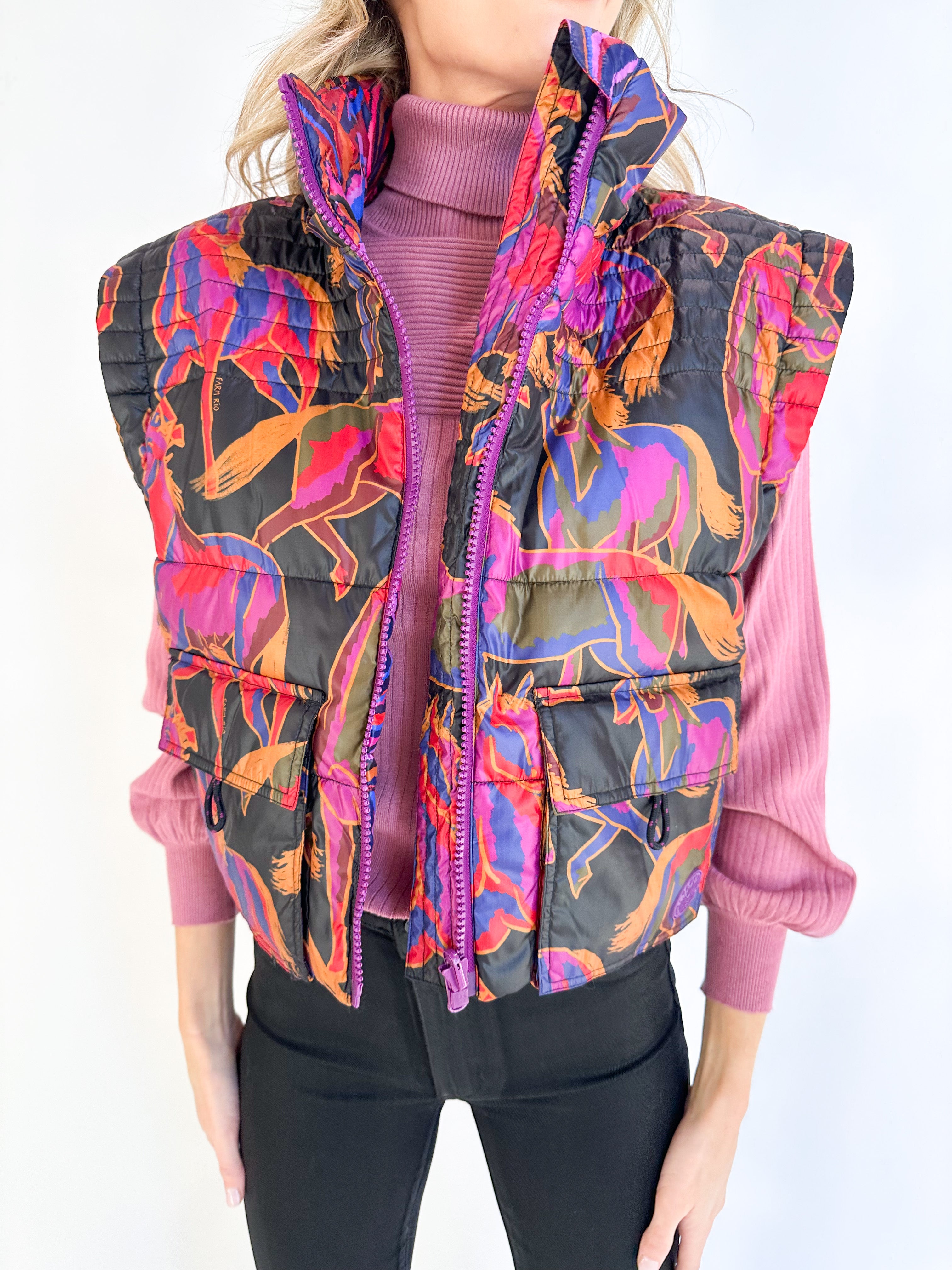 Wild Horses Reversible Puffer Jacket - Hemline Lafayette